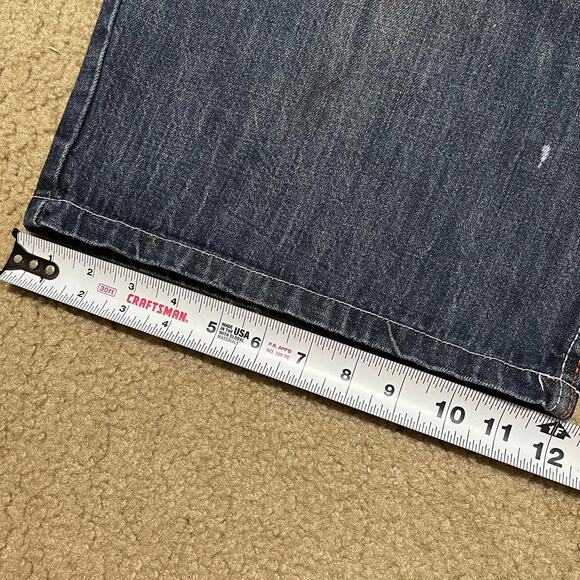 Y2K Corked Baggy Skater Orange Embroidered Long Jorts 38W - Picture 6 of 6